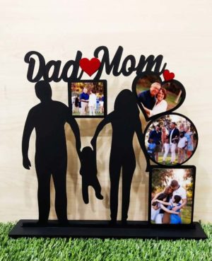 Dad Mom Table Stand Personalized Frame with 4 favorite photos