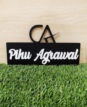 Personalized Wooden & Acrylic Name Plate for CA(Chartered Accountant)