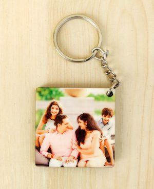 Personalized Square Shape Photo Printed Keyring