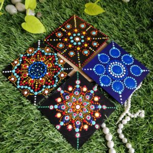 Dot Mandala coasters set of 4