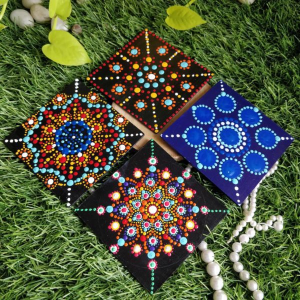 Dot Mandala coasters set of 4