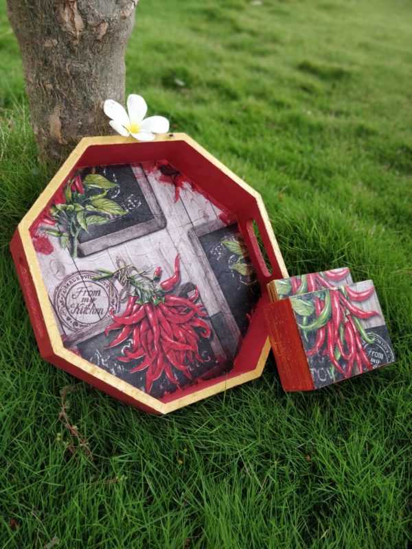 Serving Tray & Coasters set