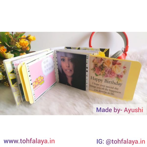 New Handmade | Mini Shaker Album | 8 Pocket Pages Specially Designed For Boyfriend and Brother Birthday | Made By - Ayushi