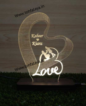Love pair 3D Illusion Couple Name Lamp