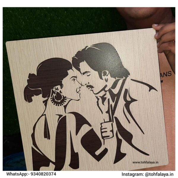 PERSONALIZED 3D WOODEN ENGRAVED COUPLE PHOTO PORTRAIT - Image 4