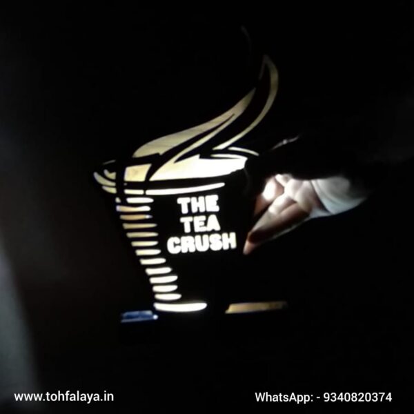 THE TEA CRUSH - Customized Brand Name Led Table Top Frame- For Bhopal Famous Tea Lovers Point - Image 3