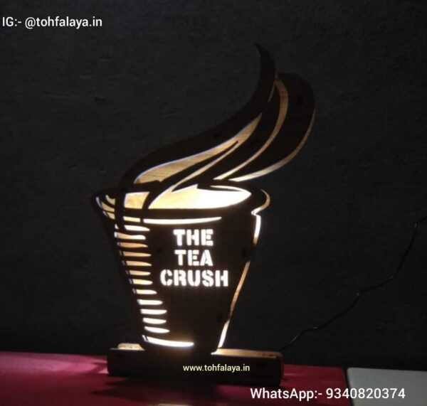 THE TEA CRUSH - Customized Brand Name Led Table Top Frame- For Bhopal Famous Tea Lovers Point - Image 2