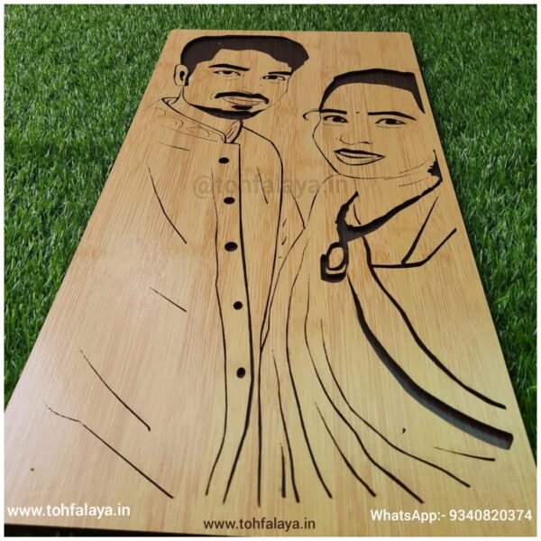 3D WOODEN ENGRAVED COUPLE PORTRAIT - Image 3