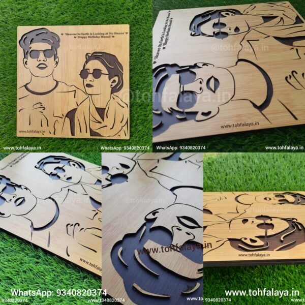 3D WOODEN ENGRAVED BRO SIS PORTRAIT - Image 4