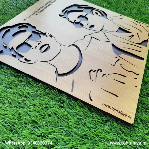 3D WOODEN ENGRAVED BRO SIS PORTRAIT - Image 8