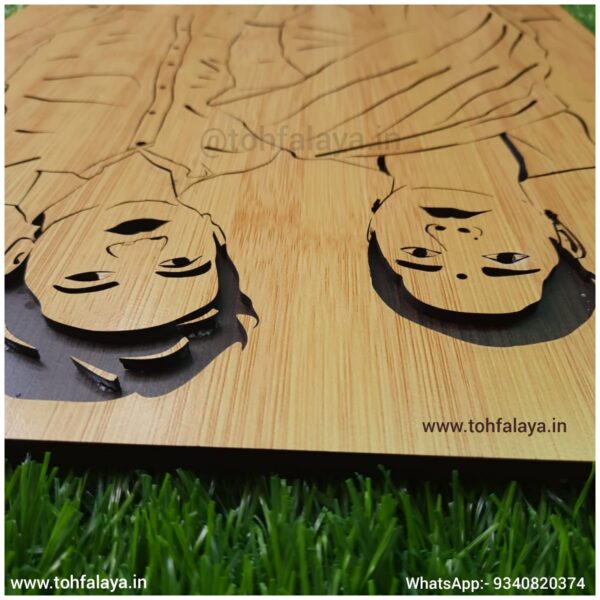 3D WOODEN ENGRAVED MOM & SON PORTRAIT - Image 7