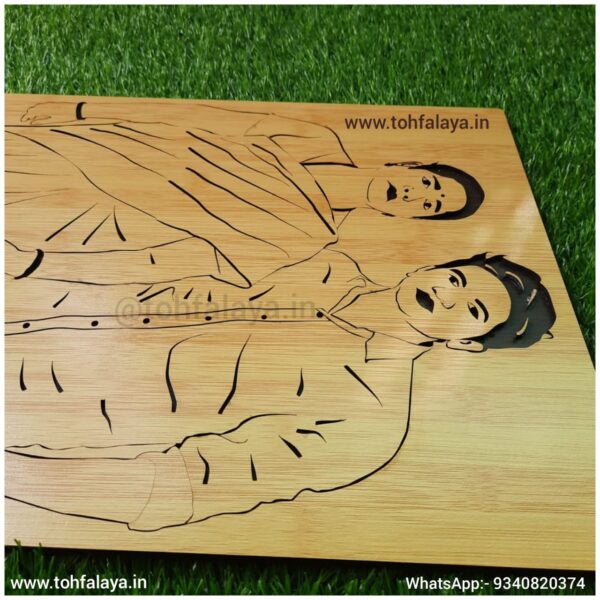 3D WOODEN ENGRAVED MOM & SON PORTRAIT - Image 3