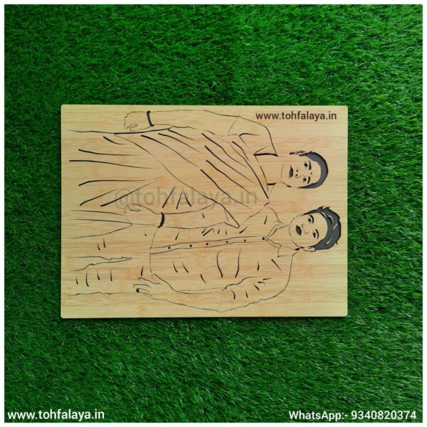 3D WOODEN ENGRAVED MOM & SON PORTRAIT - Image 6