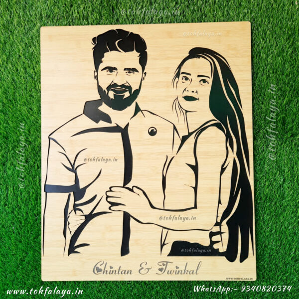 3D WOODEN ENGRAVED COUPLE PORTRAIT - Image 2