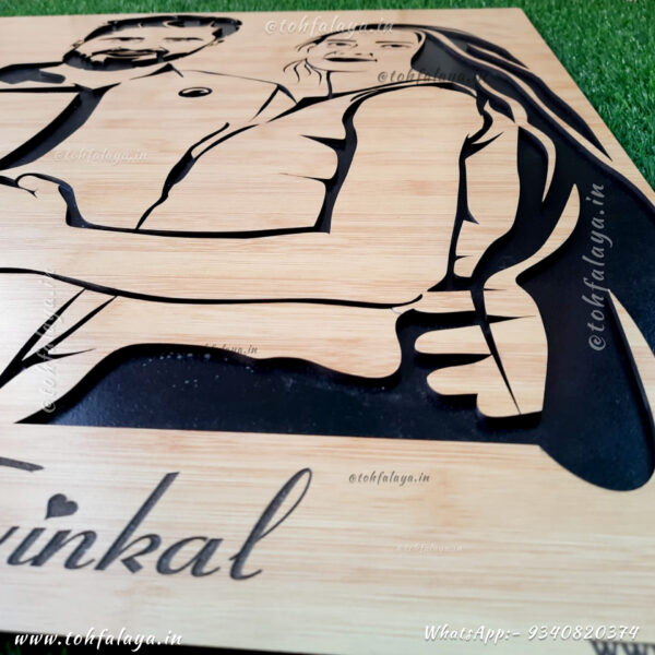 3D WOODEN ENGRAVED COUPLE PORTRAIT - Image 3