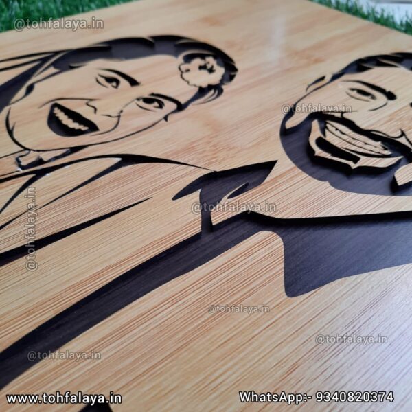 3D WOODEN ENGRAVED COUPLE PORTRAIT - Best Valentine's Day Gift - Image 7
