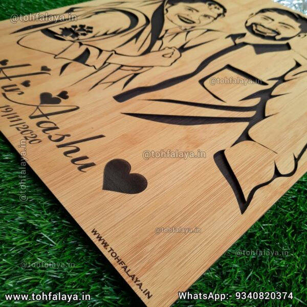 3D WOODEN ENGRAVED COUPLE PORTRAIT - Best Valentine's Day Gift - Image 4