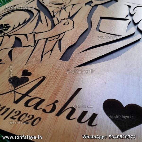 3D WOODEN ENGRAVED COUPLE PORTRAIT - Best Valentine's Day Gift - Image 5