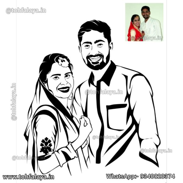 3D WOODEN ENGRAVED COUPLE PORTRAIT - Best Valentine's Day Gift - Image 6