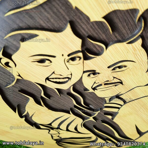 3D WOODEN ENGRAVED COUPLE PORTRAIT - Best Valentine's Day Gift - Image 4