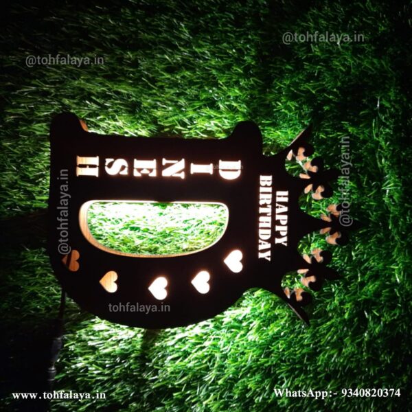 Happy Birthday Name Initial Letter With Full Name Inside LED Frame for your Loved One - Image 4
