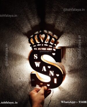 Happy Birthday Name Initial Letter With Full Name Inside LED Frame for your Loved One