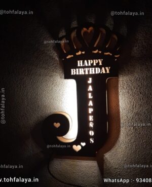 Name Initial Letter With Full Name Inside LED Frame