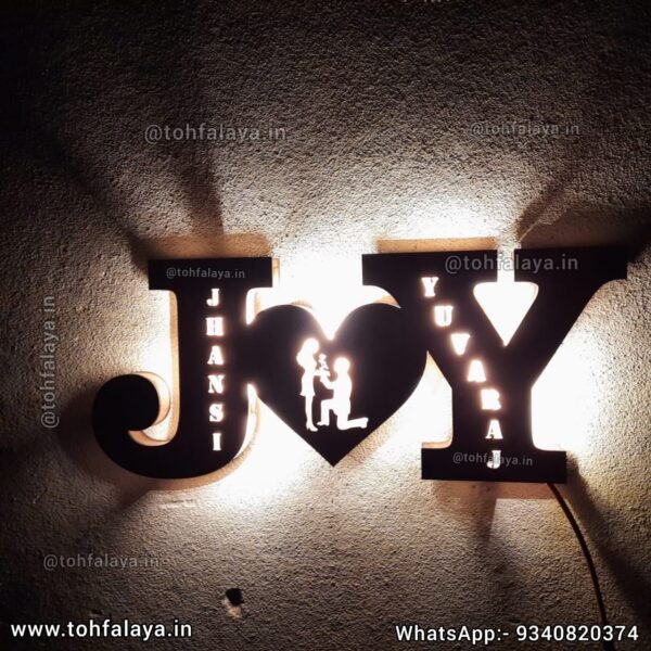 Couple Name Initial Letter LED Frame for your Loved Ones - Image 3