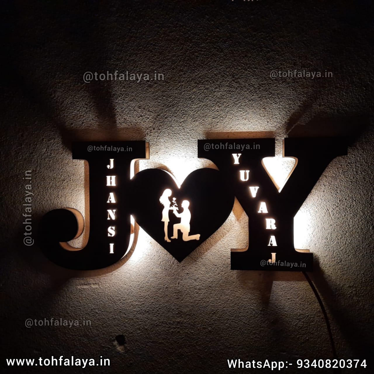 Personalized LED Lamp For Couple - Gifts For Couple - Name Lamp