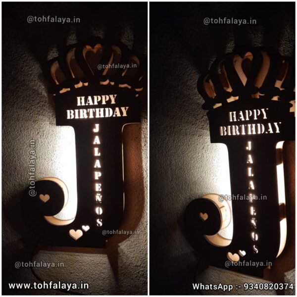 Happy Birthday Name Initial Letter With Full Name Inside LED Frame For Your Loved One - Image 5