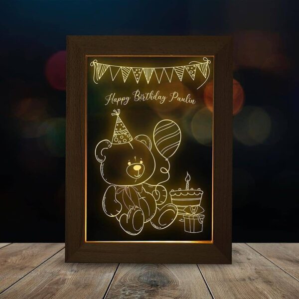 Personalized  3D Illusion Acrylic Personalized Acrylic 3D Illusion - Line Art Sketch Photo Lamp Frame - Image 2