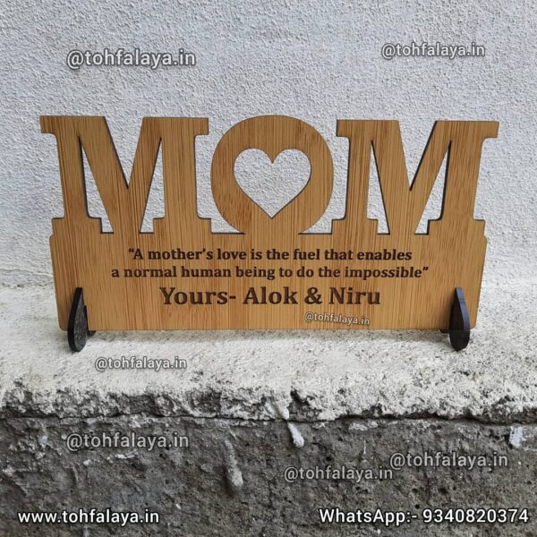Mother's Day Special Customized Wooden Engraved Mom Table Standee - Image 3