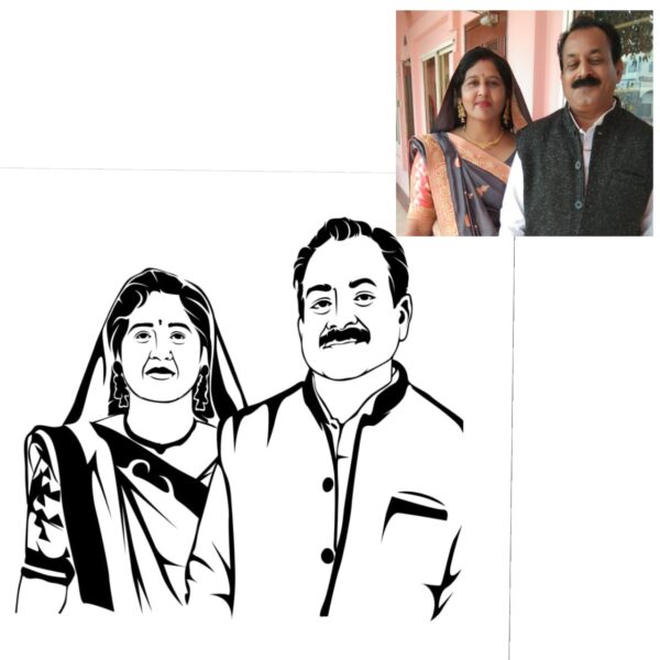 3D LASERCUT HAND ASSEMBLED WOODEN COUPLE PORTRAIT - SIZE : 16 * 14 Inches - Image 7