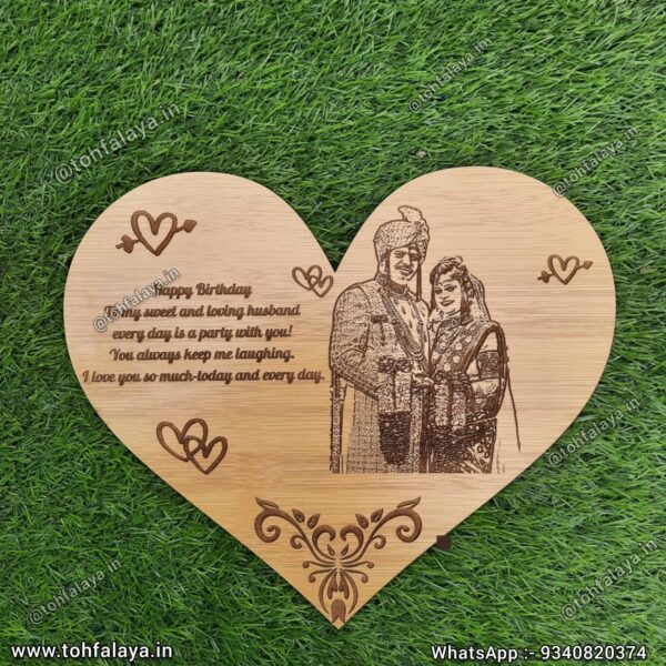 Personalized Wooden Engraved Photo Plaque and Heart Shaped -Best Gift For Anniversary & Birthday - Image 6