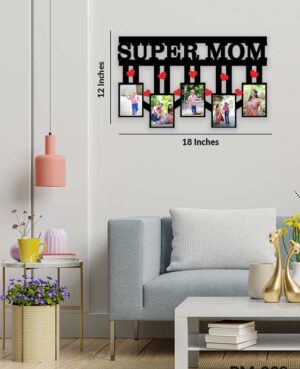 Super Mom Wall Hanging Personalized Photo Frame- Best Gift For Mom
