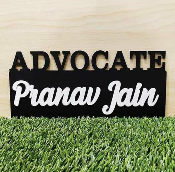 Personalized Wooden & Acrylic Name Plate for Advocate/Lawyers - Image 5