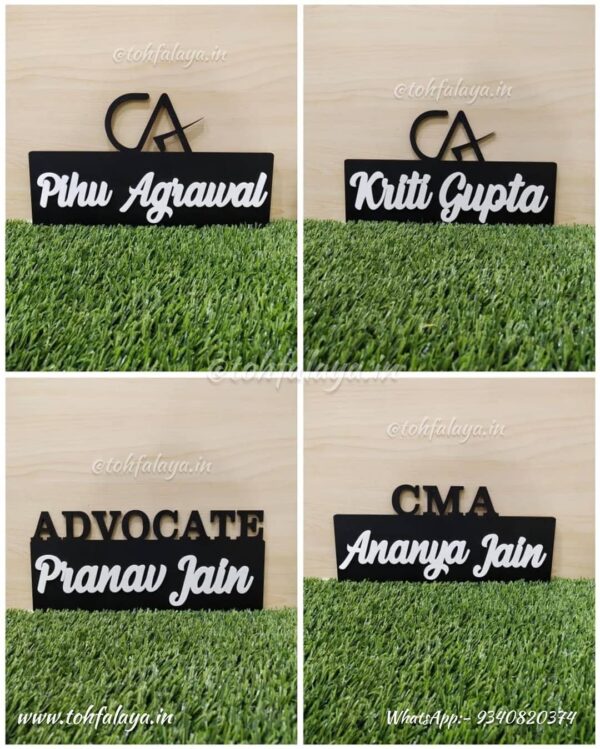 Personalized Wooden & Acrylic Name Plate for Advocate/Lawyers - Image 3