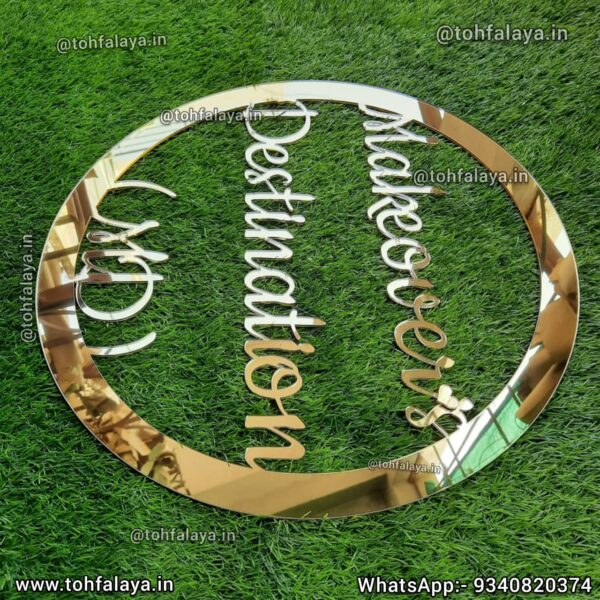 Personalized Golden Acrylic Name Plate Cutout - Special Designed For Makeup Artist - Image 3