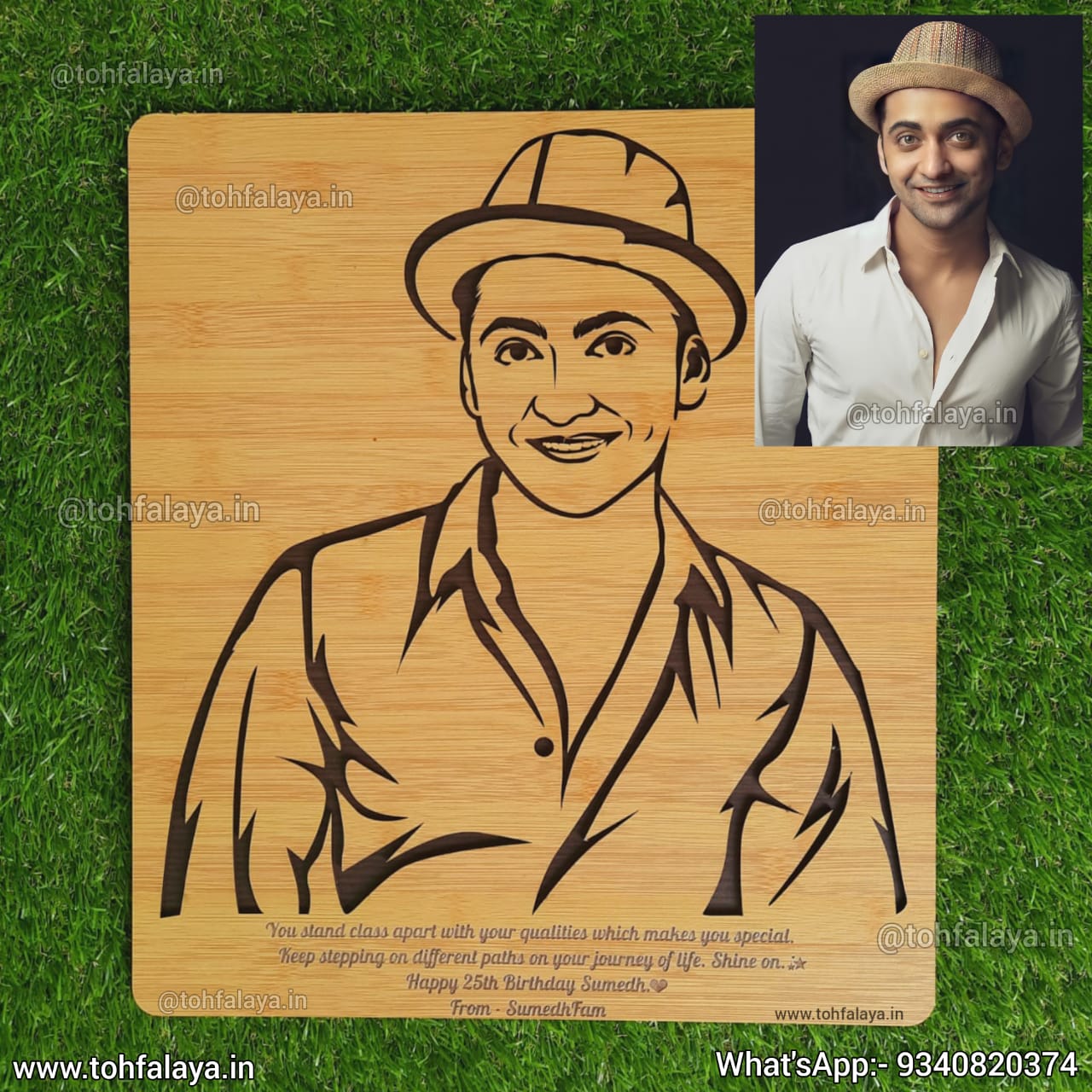3D WOODEN PORTRAIT HAND ASSEMBLED