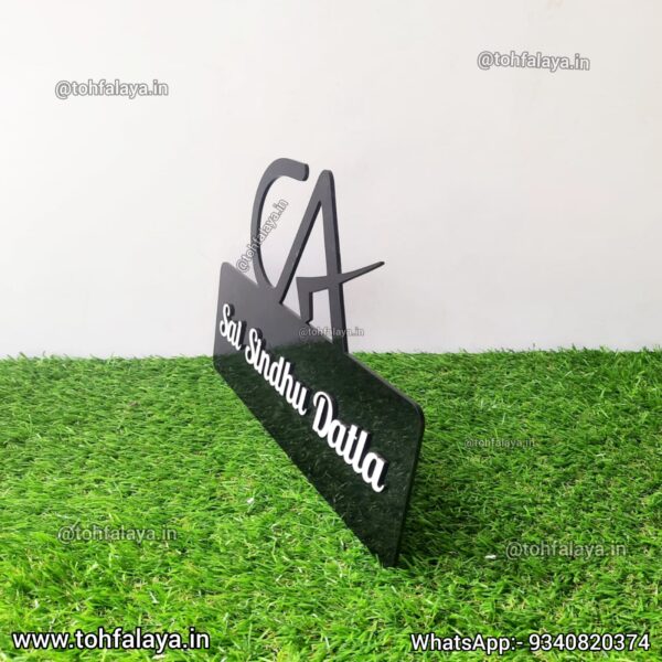Personalized Wooden & Acrylic Name Plate for CA(Chartered Accountant) - Image 4