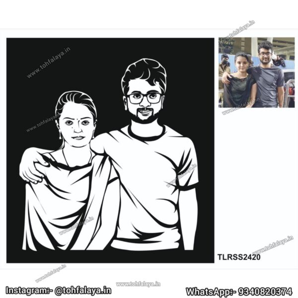 Black shade 3D Wooden Portrait ( Reverse Portrait ) - Best Gift Forever - Image 8