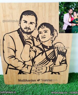 Laser Cut 3D Wooden Couple Portrait- Unique Gifts For Anniversary & Birthday