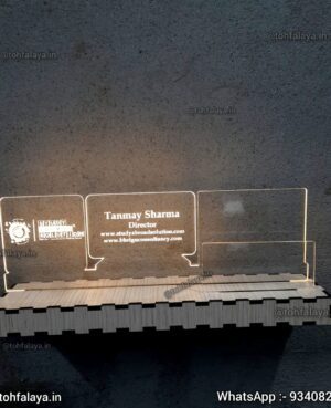 Customized Acrylic Desk LED Name Plate For Company Director