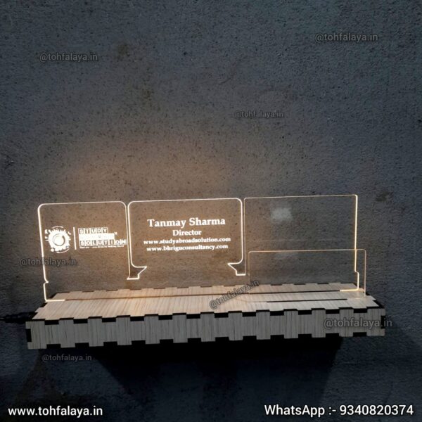 Customized Acrylic Desk LED Name Plate For Company Director