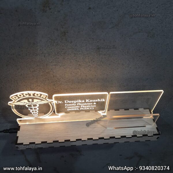 Personalized Acrylic Desk LED Name Plate For Doctor's - Image 4
