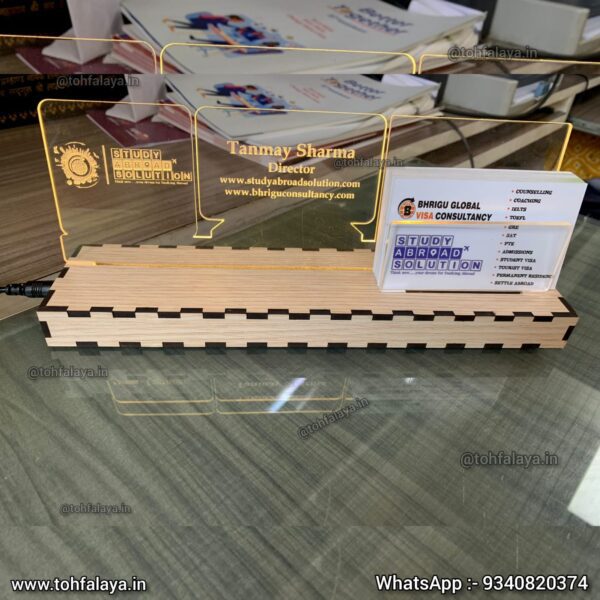 Customized Acrylic Desk LED Name Plate For Company Director - Image 2