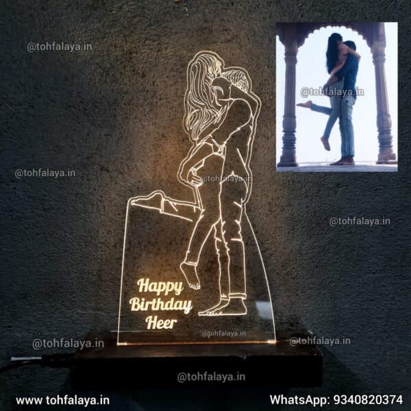 Line Art Photo Sketch Acrylic 3D Illusion LED Lamp - Best Gift Forever - Image 9