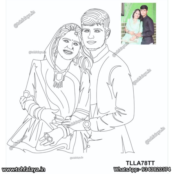 Line Art Photo Sketch Acrylic 3D Illusion LED Lamp - Best Gift Forever - Image 3