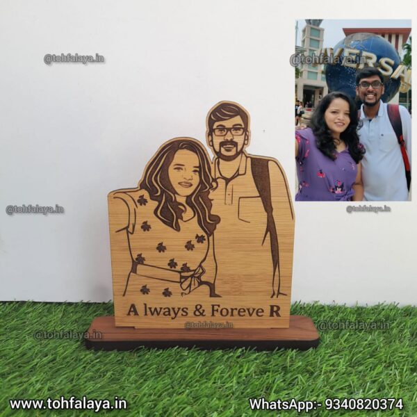 Personalized 3D Wooden Engraved Table Top Portrait Standy- Perfect Gift For Birthday, Anniversary - Image 7