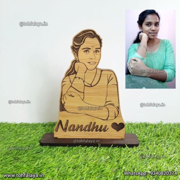 Personalized 3D Wooden Engraved Table Top Portrait Standy- Perfect Gift For Birthday, Anniversary - Image 4